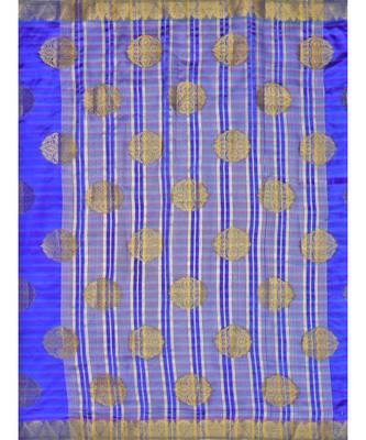 Blue Woven Art Silk Saree With Blouse 4