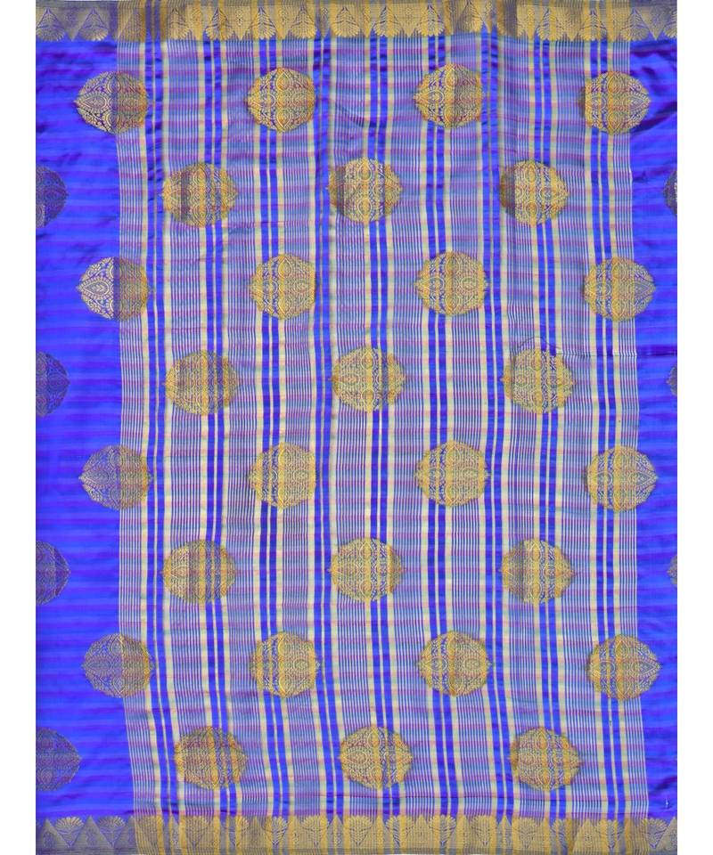 Blue Woven Art Silk Saree With Blouse