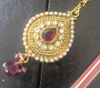Pearl Pink polki maang tikka 3