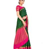 Green Woven Art Silk Saree With Blouse