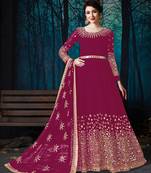 Pink embroidered georgette salwar