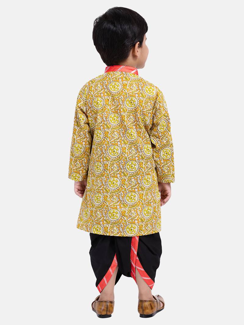 Boys Jaipuri Print Cambric Cotton Dhoti Kurta