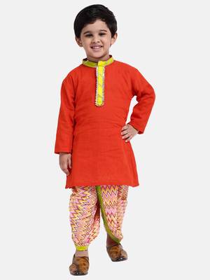 Boys Jaipuri Print Cambric Cotton Dhoti Kurta 1