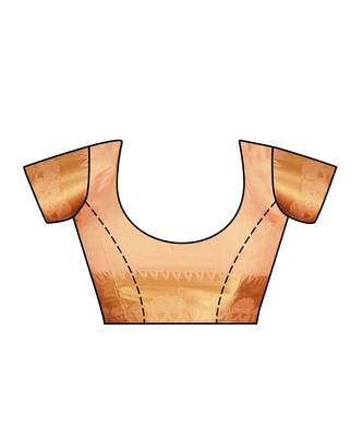 Beige Woven Art Silk Saree With Blouse 4
