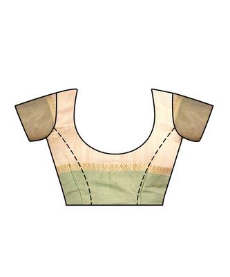 Beige Embroidered Raw Silk Saree With Blouse 4