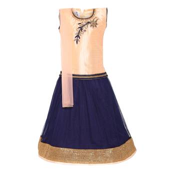Orange Net Lehnga Choli 1