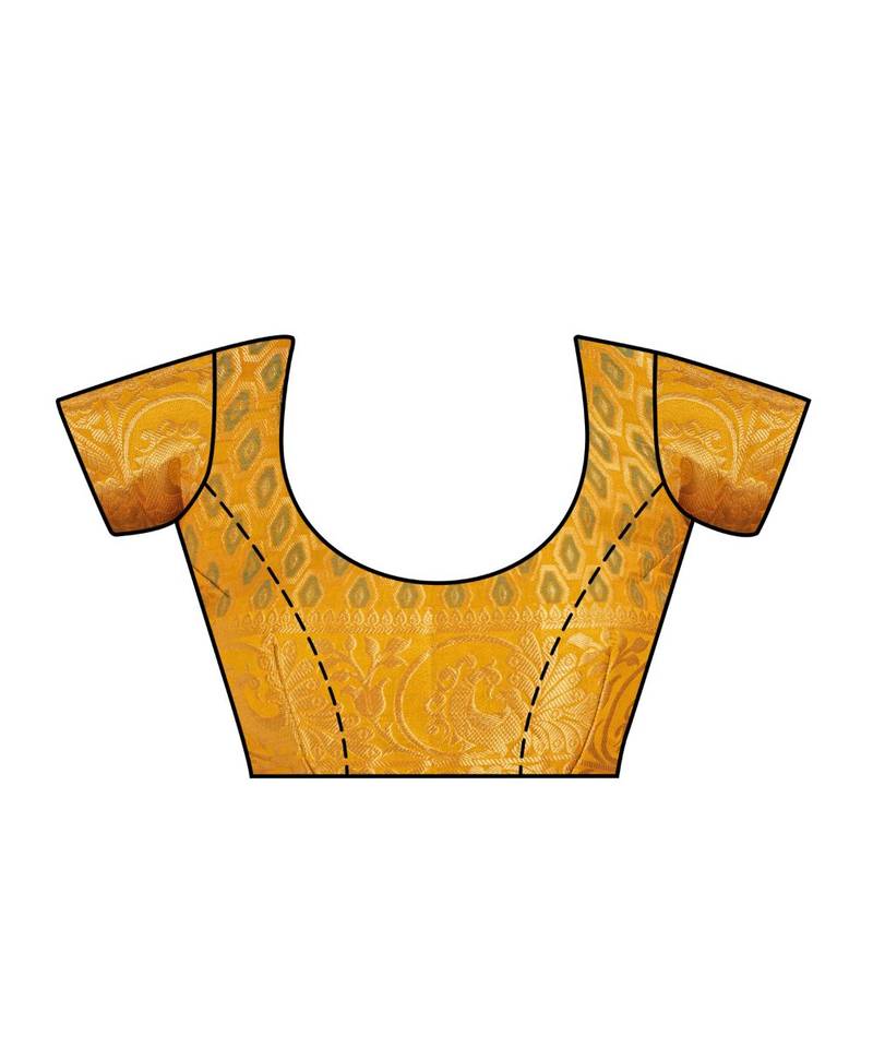 Blue Woven Art Silk Saree With Blouse