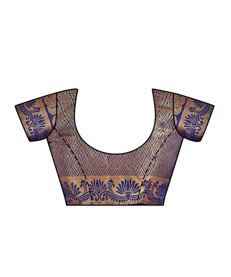 Orange Woven Art Silk Saree With Blouse