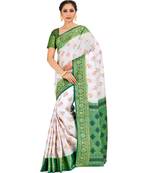 Off White Woven Art Silk Saree With Blouse