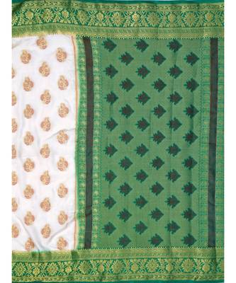 Off White Woven Art Silk Saree With Blouse 5