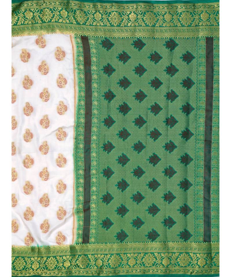 Off White Woven Art Silk Saree With Blouse