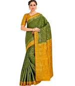 Green Woven Art Silk Saree With Blouse