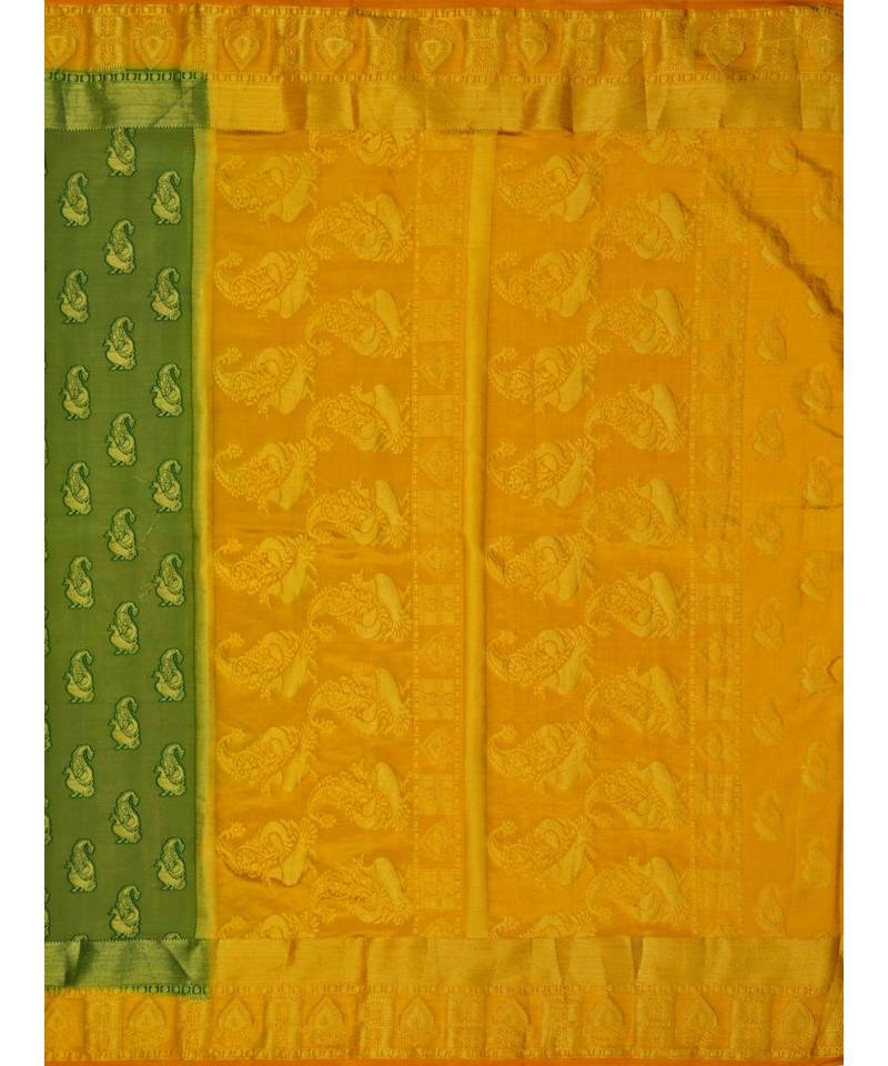 Green Woven Art Silk Saree With Blouse