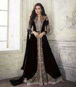 Black Embroidered Faux Georgette Salwar