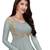 Grey Embroidered Faux Georgette Salwar