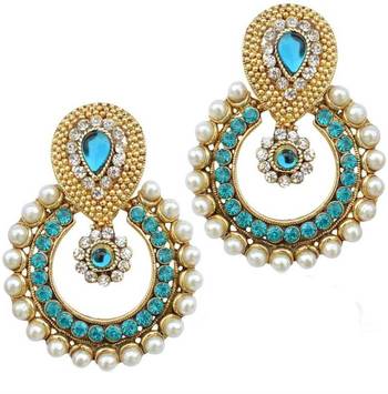 Turquoise chandbali 1
