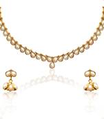 White necklace-sets Traditional South Indian Jewellery Set with Jhumka Earrings