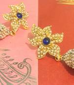 Blue Flower Earrings Jhumka Jhumki Jhumke Jimmiki Kammal 