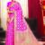 Rani pink woven banarasi silk saree with blouse