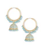Meenakari Turquoise Jhumkas