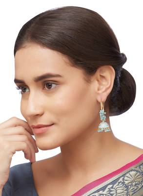 Meenakari Turquoise Jhumkas 2
