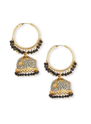 Meenakari Grey Jhumkas 1