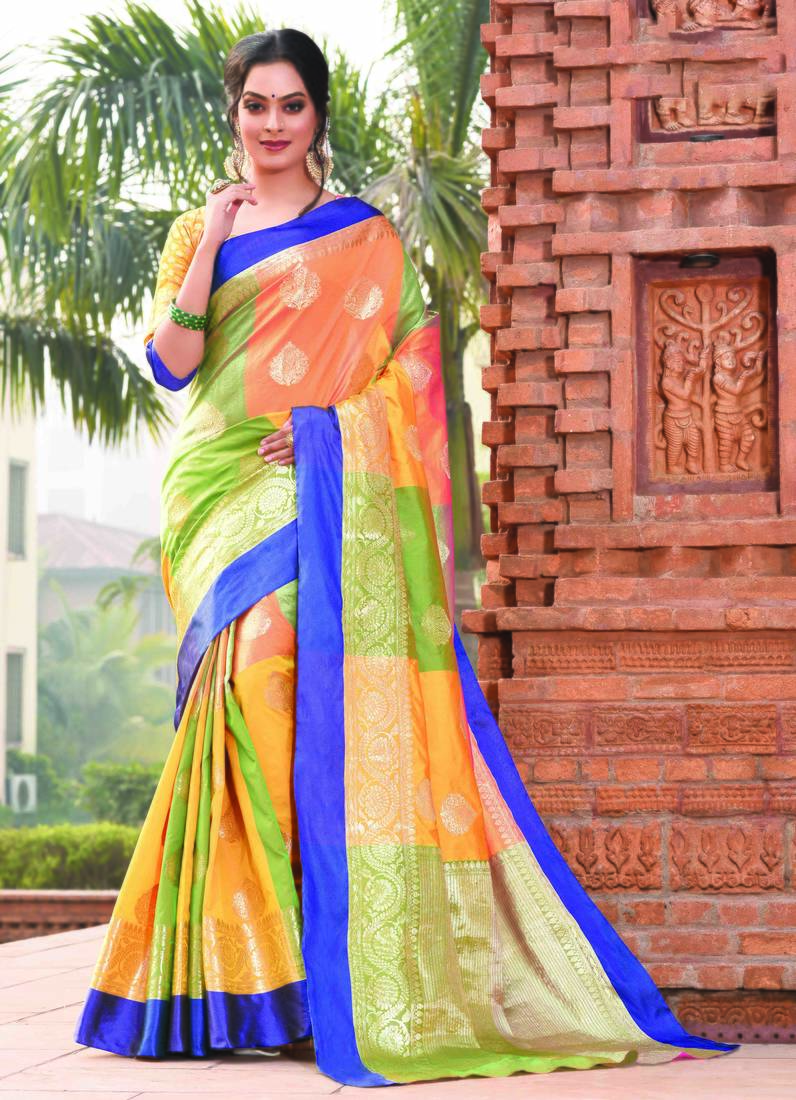 multicolor blouse for silk saree