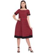 Red printed cotton maxi-dresses