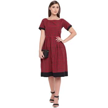 Red printed cotton maxi-dresses 2