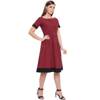 Red printed cotton maxi-dresses 4