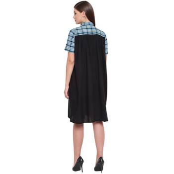 Black plain cotton maxi-dresses 5
