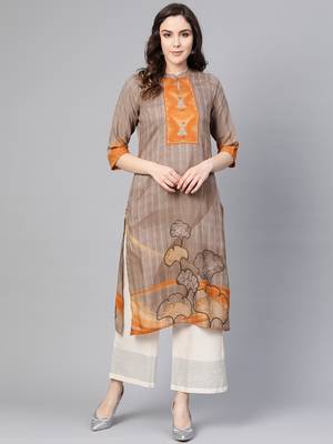 Grey printed liva kurtas-and-kurtis 1