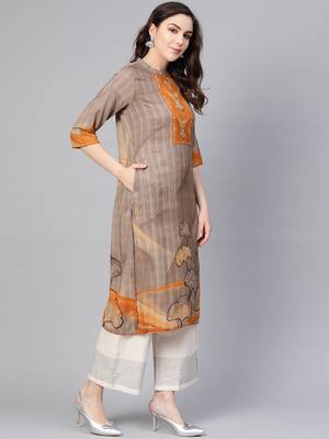 Grey printed liva kurtas-and-kurtis 3