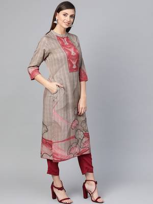 Grey printed liva kurtas-and-kurtis 3