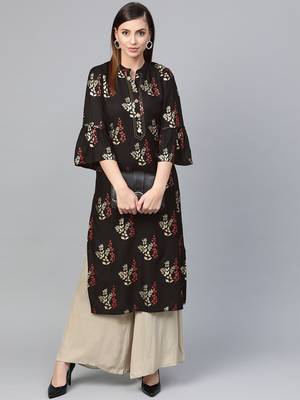 Black printed liva kurtas-and-kurtis 4