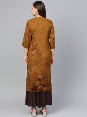 Yellow printed liva kurtas-and-kurtis 2