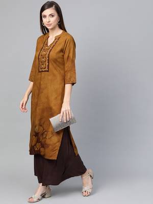 Yellow printed liva kurtas-and-kurtis 3