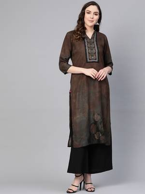 Coffee printed liva kurtas-and-kurtis 1