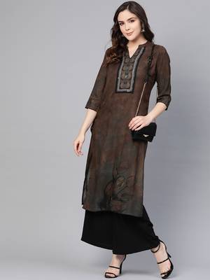 Coffee printed liva kurtas-and-kurtis 3