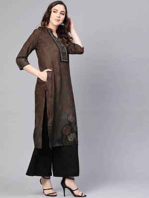 Coffee printed liva kurtas-and-kurtis 4