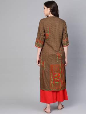 Brown printed liva kurtas-and-kurtis 2
