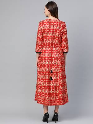 Red printed liva kurtas-and-kurtis 2