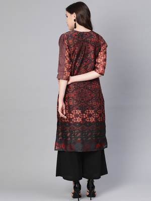 Black printed viscose kurtas-and-kurtis 2