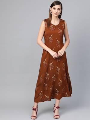 Red printed liva long-kurtis 3