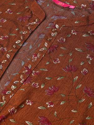 Red printed liva long-kurtis 5