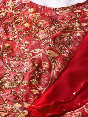 Wine printed viscose long-kurtis 5