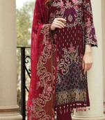 Red embroidered georgette salwar