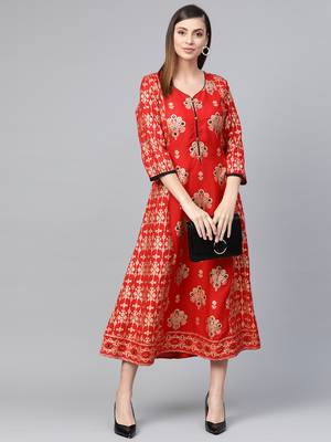 Red printed liva kurtas-and-kurtis 4