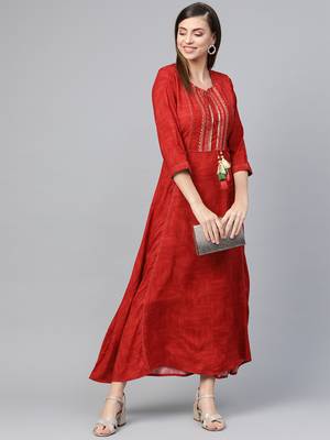 Red printed liva kurtas-and-kurtis 4