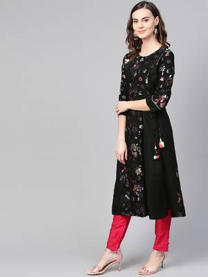 Black printed liva kurtas-and-kurtis 3